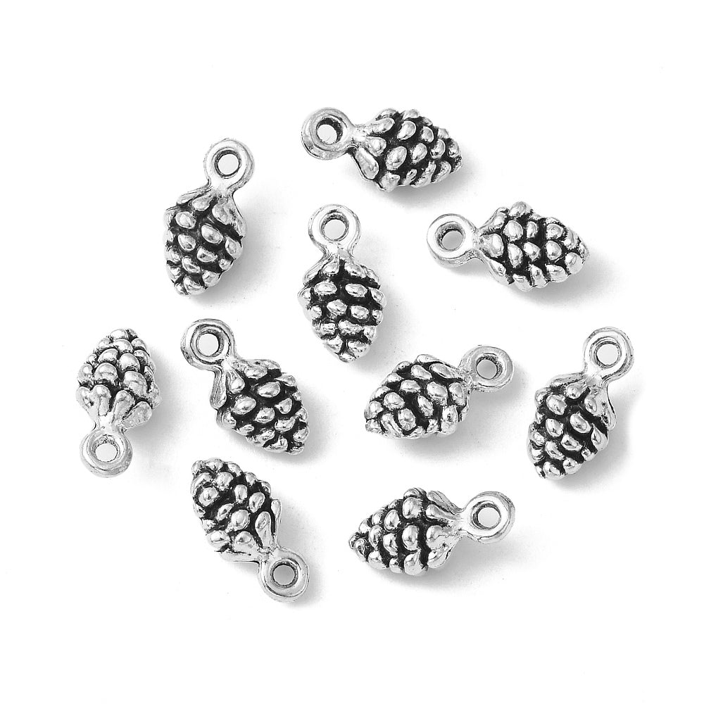 Tibetan Style Pine Cone Charms 13mm
