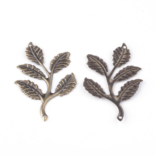 Metal Branch & Leaf Links Antique Bronze