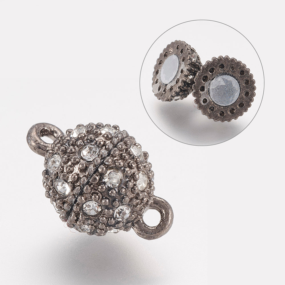 Pave' Rhinestone Magnetic Clasp Gunmetal