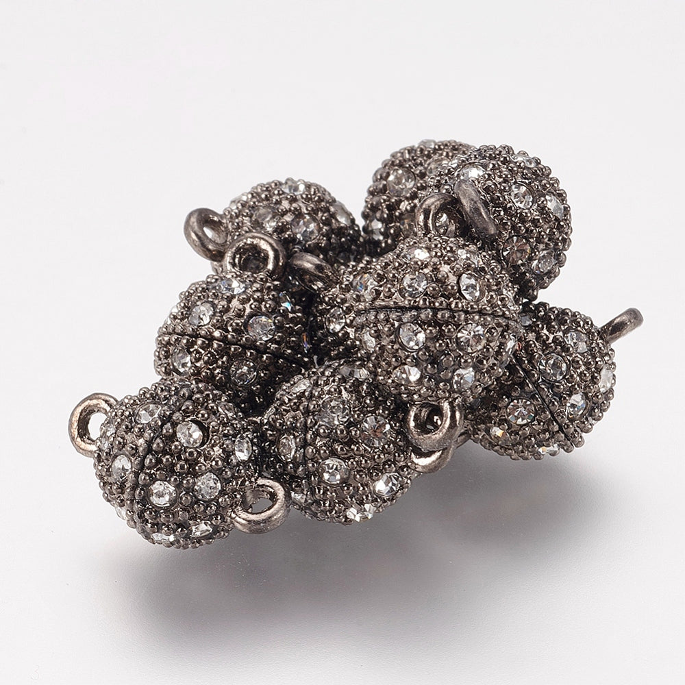 Pave' Rhinestone Magnetic Clasp Gunmetal