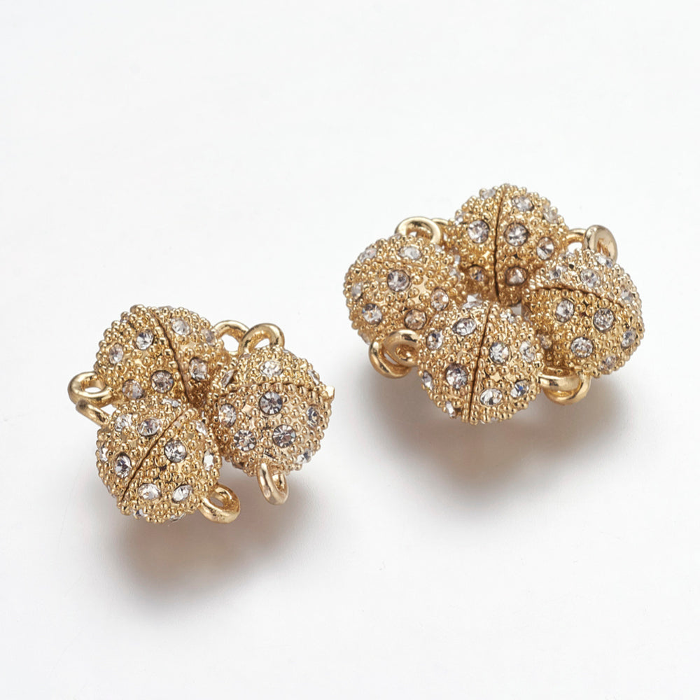 Pave' Rhinestone Magnetic Clasp Gold