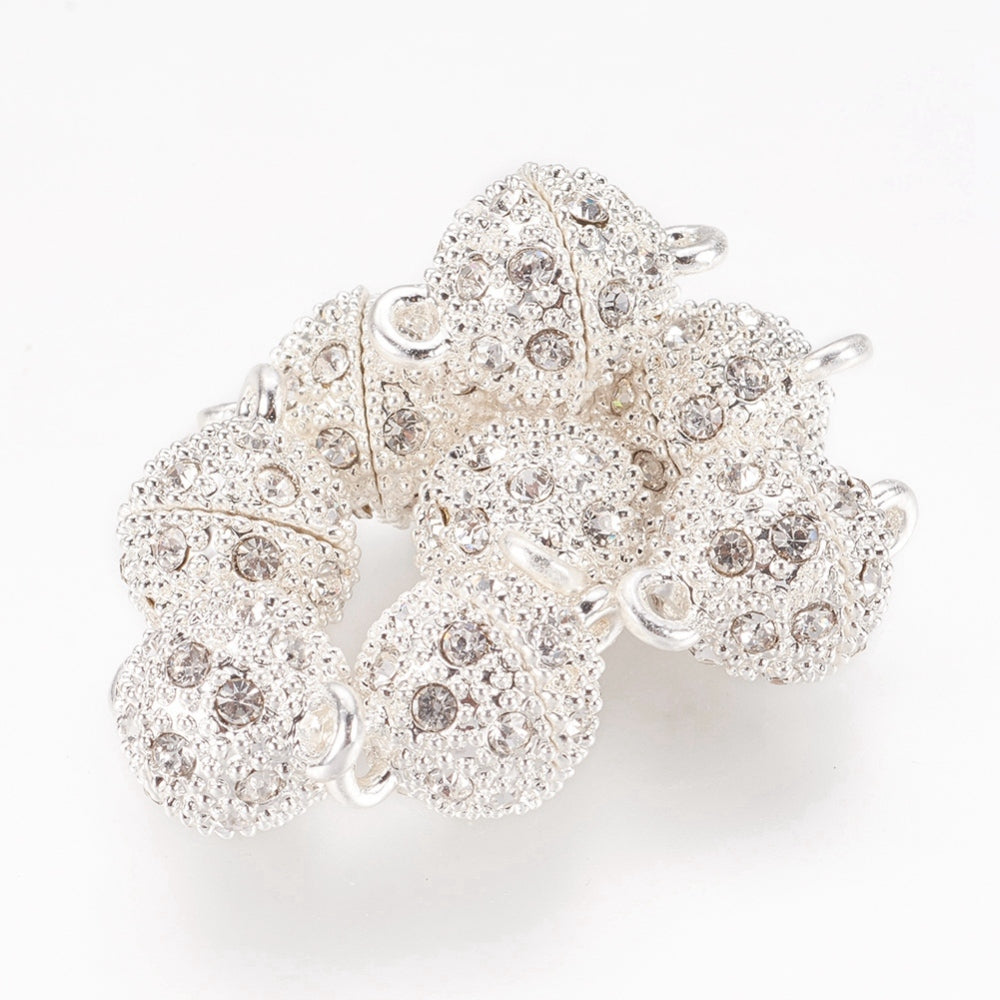 Pave' Rhinestone Magnetic Clasp Silver