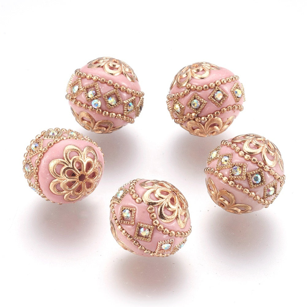 Handmade Indonesian Beads, Pink