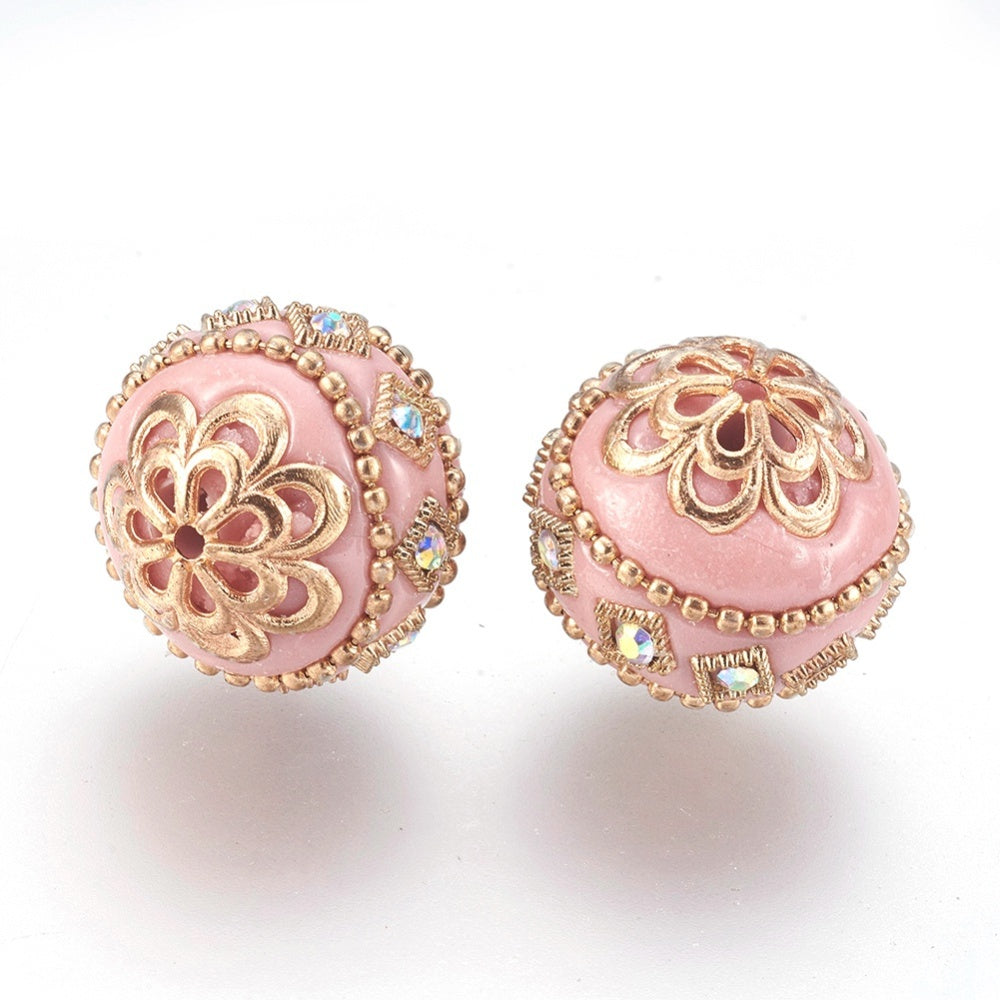Handmade Indonesian Beads, Pink