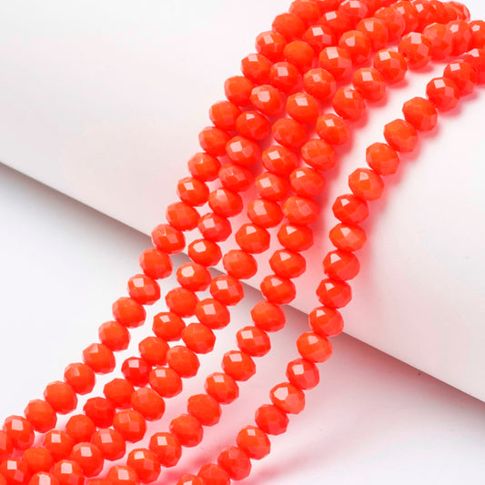 Rondelles, Orange Red 8mm
