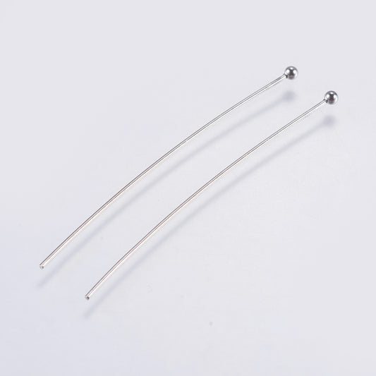 Stainless Steel Ball end Headpins 50mm VALUE PACK
