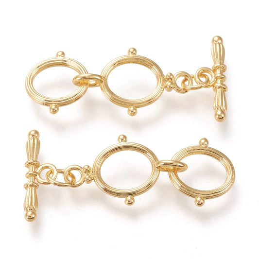 Double Loop Toggle Clasp 18k GP