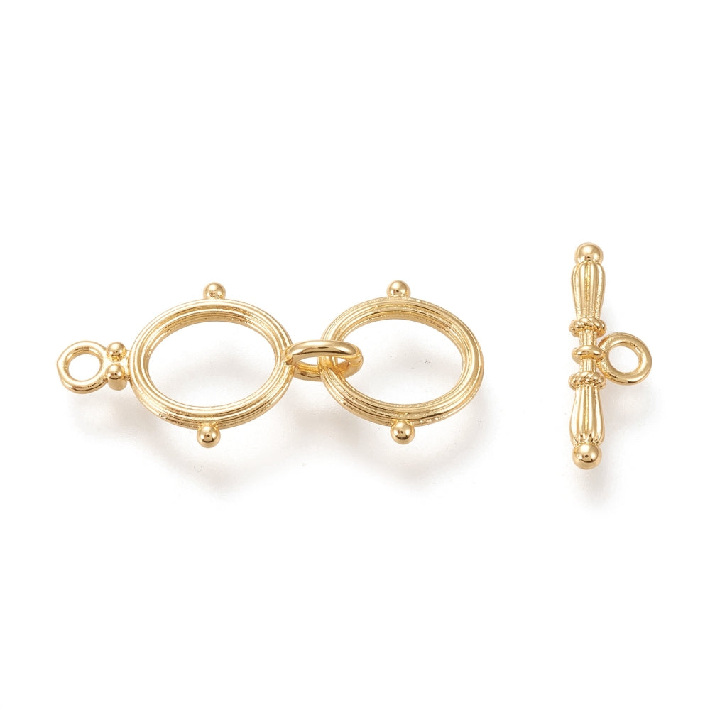 Double Loop Toggle Clasp 18k GP