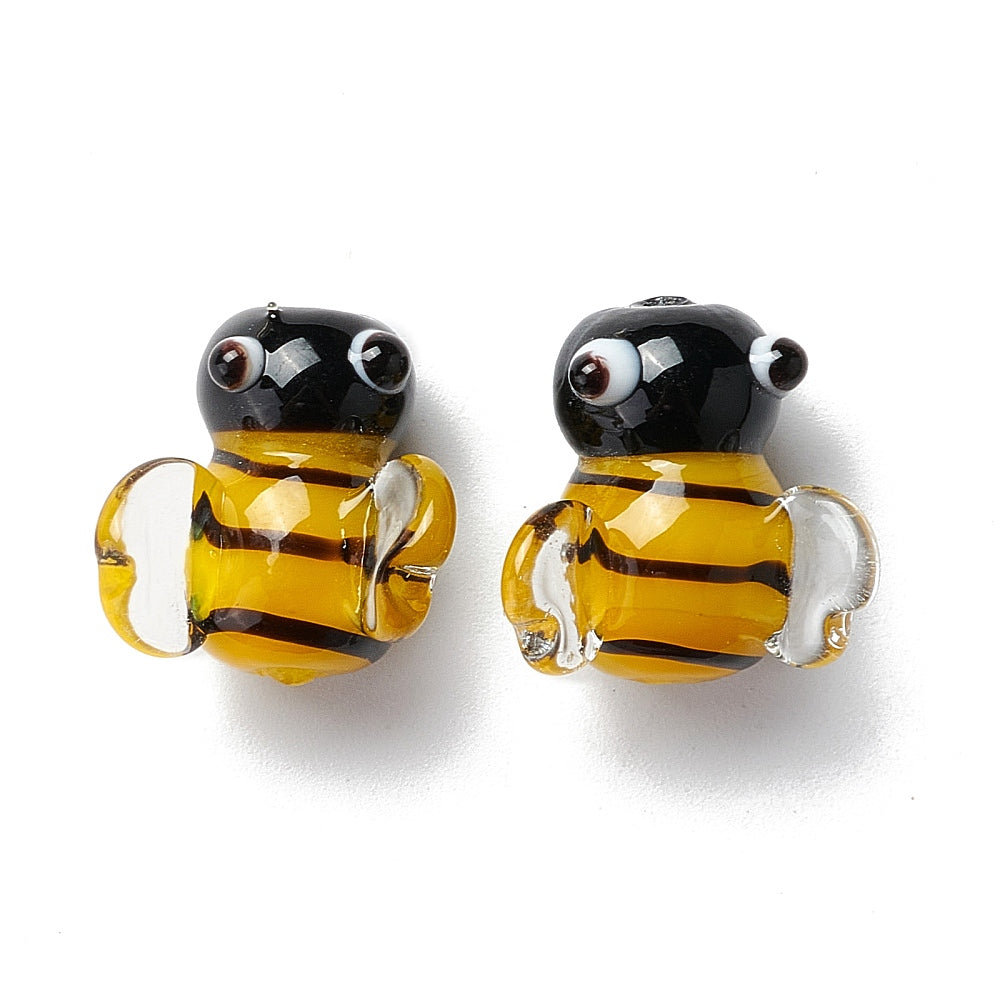 Lampwork Bee Beads 15mm