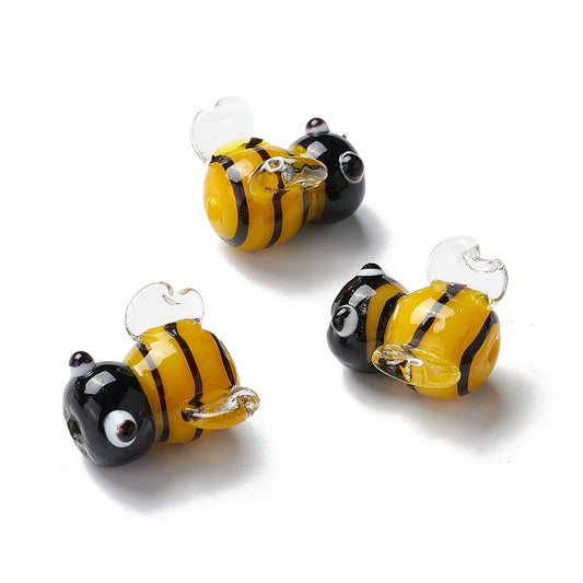 Lampwork Bee Beads 15mm