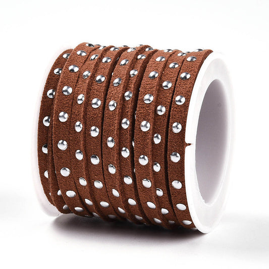 4mm Flat Vegan Suede, Saddle Brown by the yard