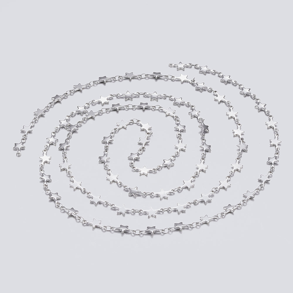 12mm Star Chain Stainless Steel by the yard