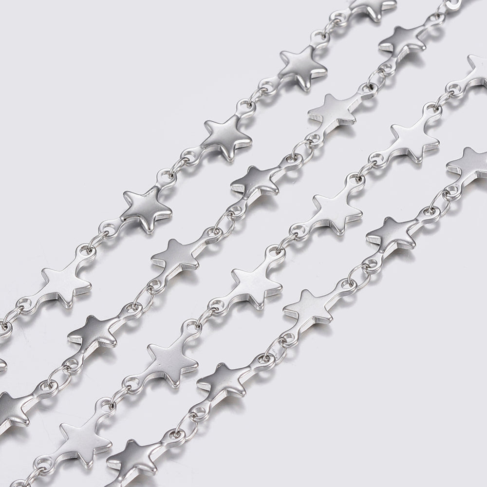 12mm Star Chain Stainless Steel by the yard