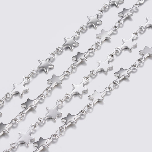 12mm Star Chain Stainless Steel by the yard