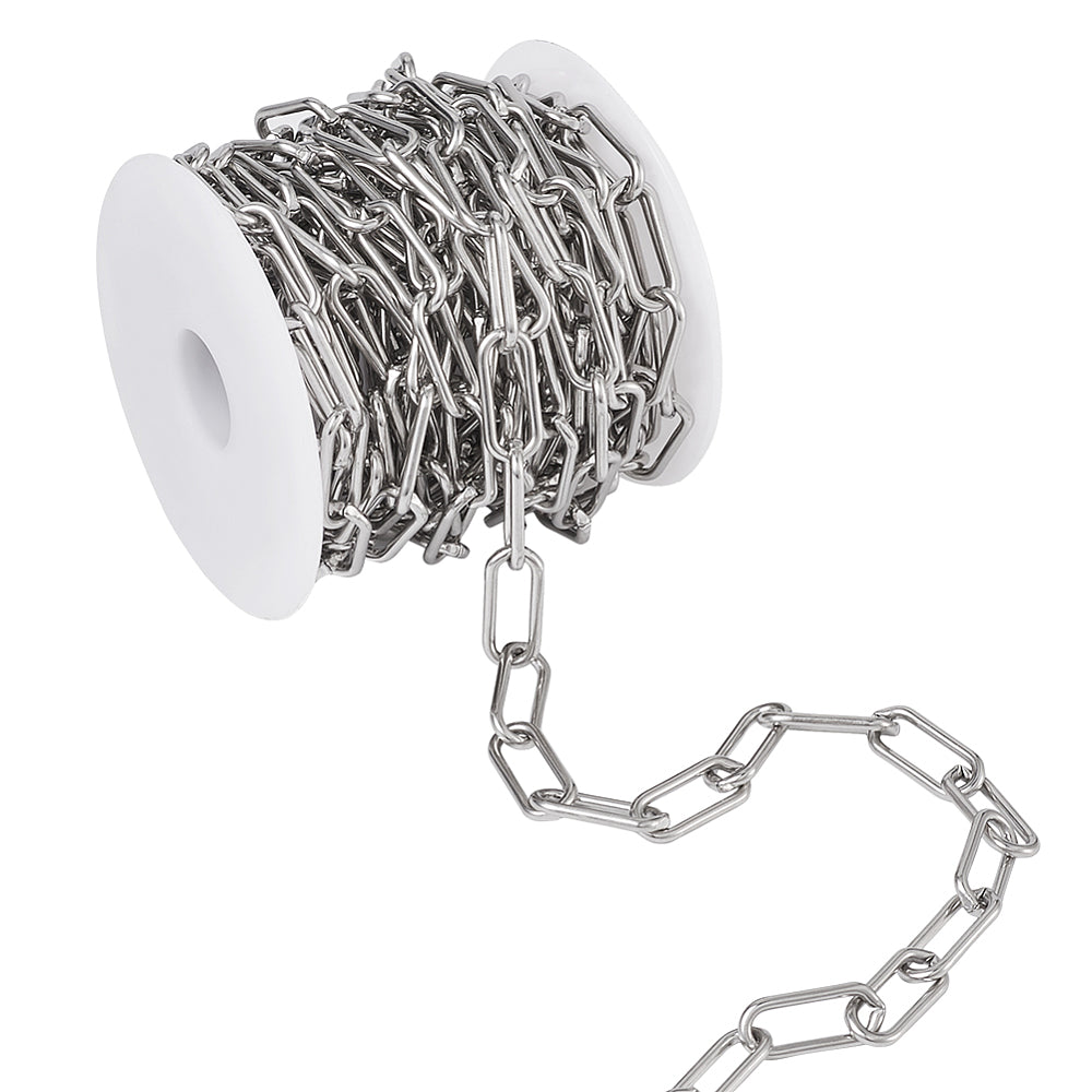 17mm Paperclip Chain Stainless Steel by the yard