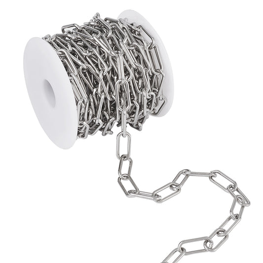 17mm Paperclip Chain Stainless Steel by the yard