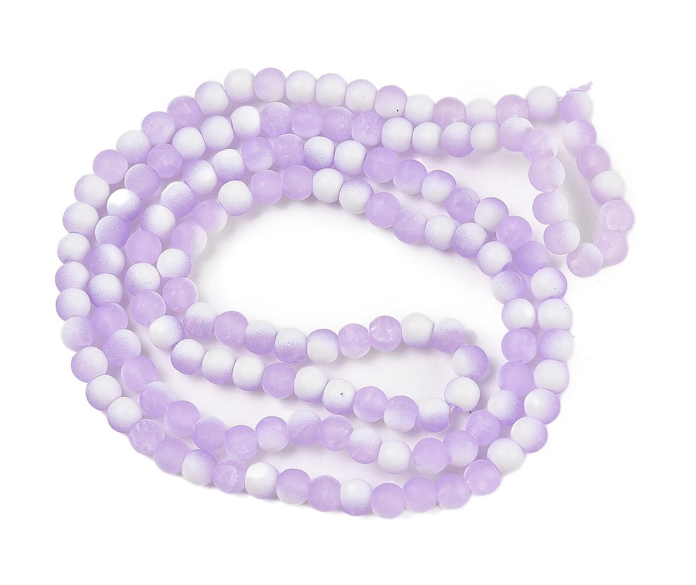 Crackle Glass Rounds, Lilac