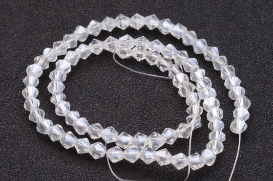 Bicone Crystals, Clear AB 4mm