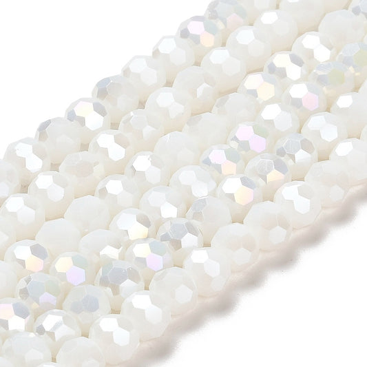 Rondelles, Creamy White 6mm