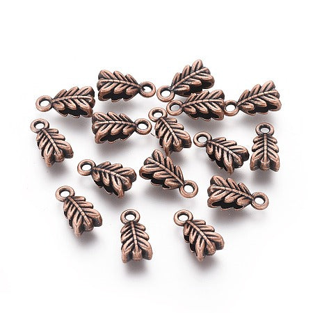 Tibetan Leaf Pendant Bail, Bronze 14mm
