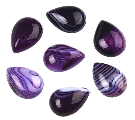 Natural Banded Agate Cabochon, Grape