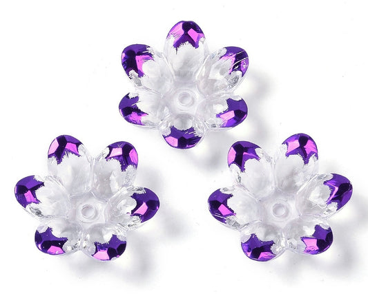 Flower Bead Caps, Dark Orchid