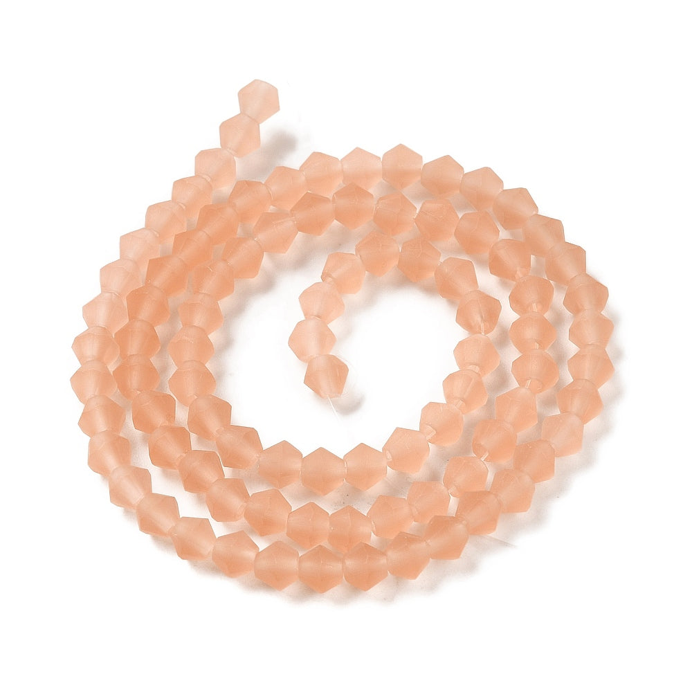Bicone Crystals, Imitation Austrian, Lt. Salmon 4.5mm