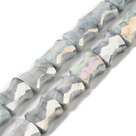 Bowtie Glass Beads, Grey 11.5mm