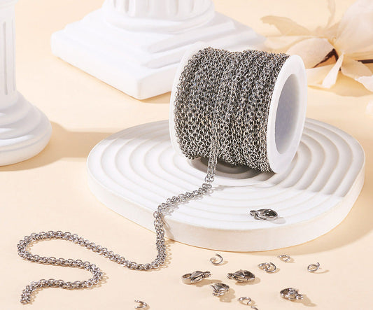 3mm Cable Chain Stainless Steel by the yard