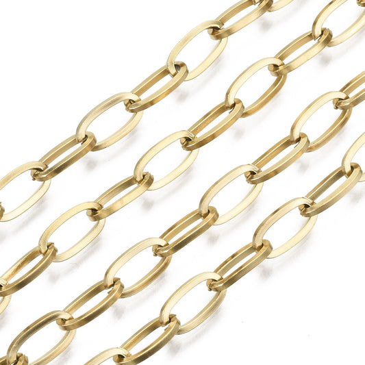Paper Clip Chain, 18k GP 304SS