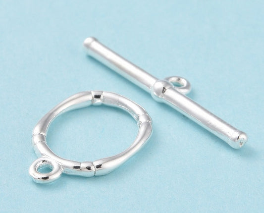 Oval Toggle Clasp, 925 Silver Plated