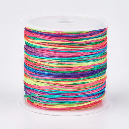 Chinese Knotting Cord, Bright Rainbow .8mm