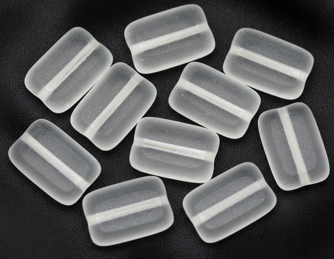 Czech Table Cut Rectangles, Crystal 12mm