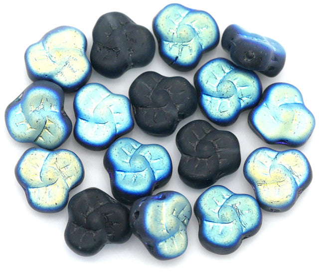 Czech Pressed Trillium Flower, Montana Blue