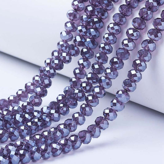 Rondelles, Purple Luster 8mm