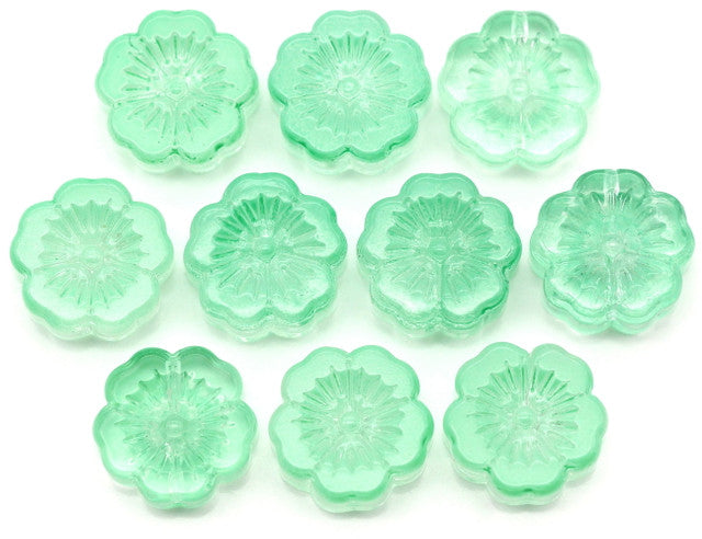 Glass Hawaiian Flowers, Sea Green