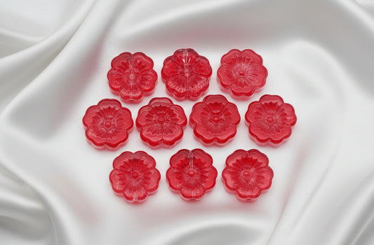 Glass Hawaiian Flowers, Red