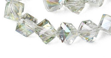 Cube Crystals, Green 8.5mm