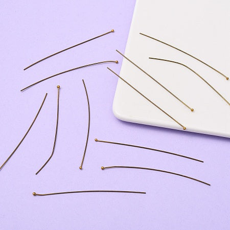 Antique Bronze Ball end Headpins, 70mm