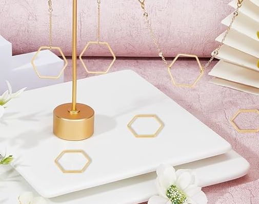 Stainless Steel Hexagon Links, Gold