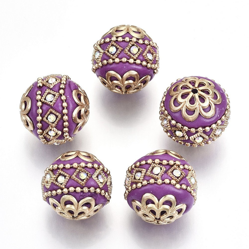 Handmade Indonesian Beads, Purple