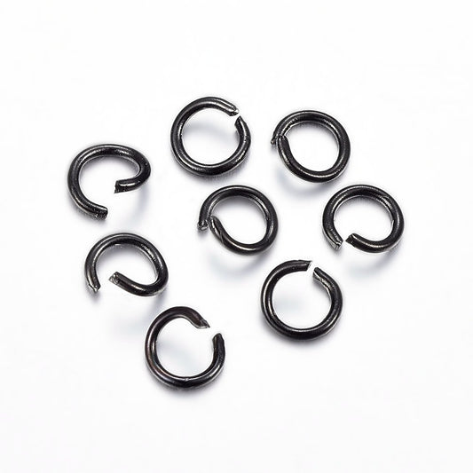 Jump Rings Round, Black 304SS 5mm