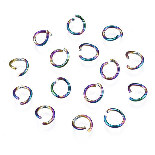 Jump Rings, Rainbow 6mm