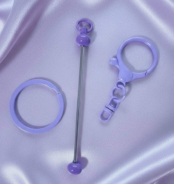 Beadable Bag Charm, Purple