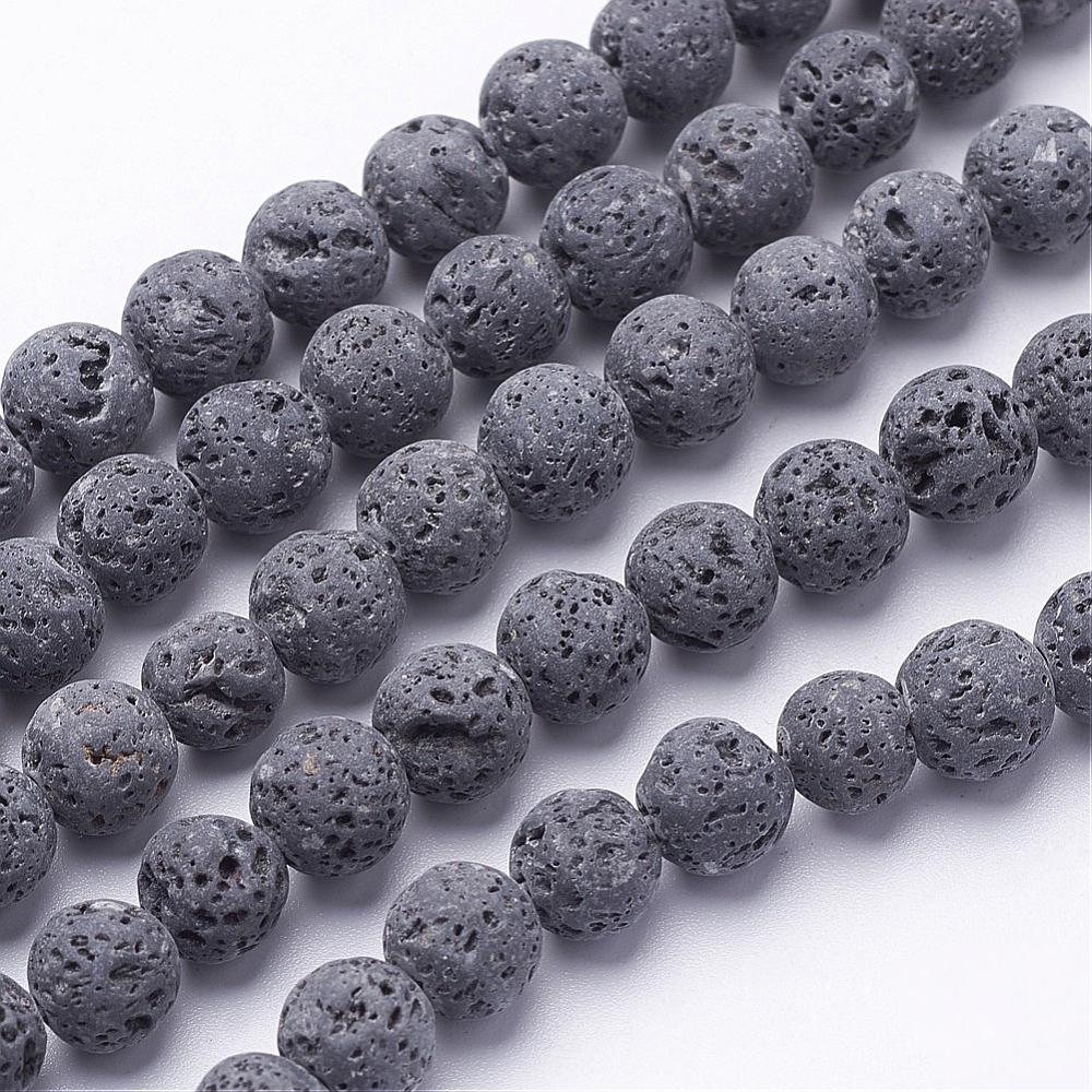 Natural Lava Rocks, Grey 4mm
