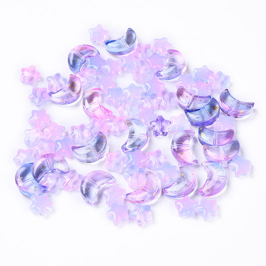 Moon & Star Beads Lilac/Pink
