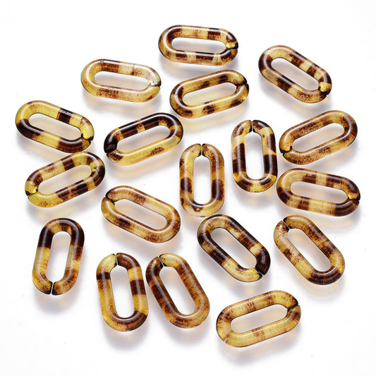 Acrylic Oval Links, Leopard
