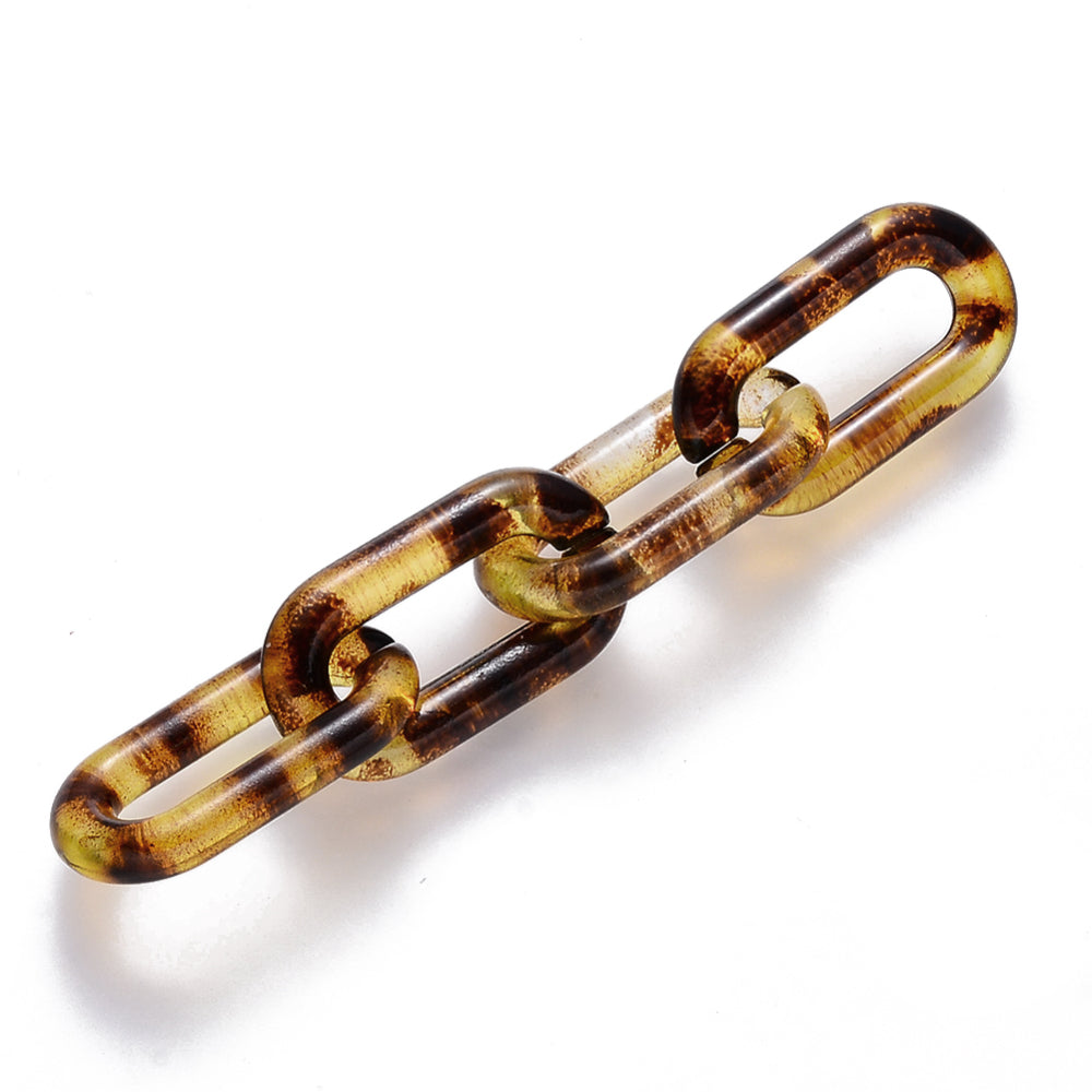 Acrylic Oval Links, Leopard