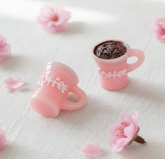 Resin Coffee Charms, Pink