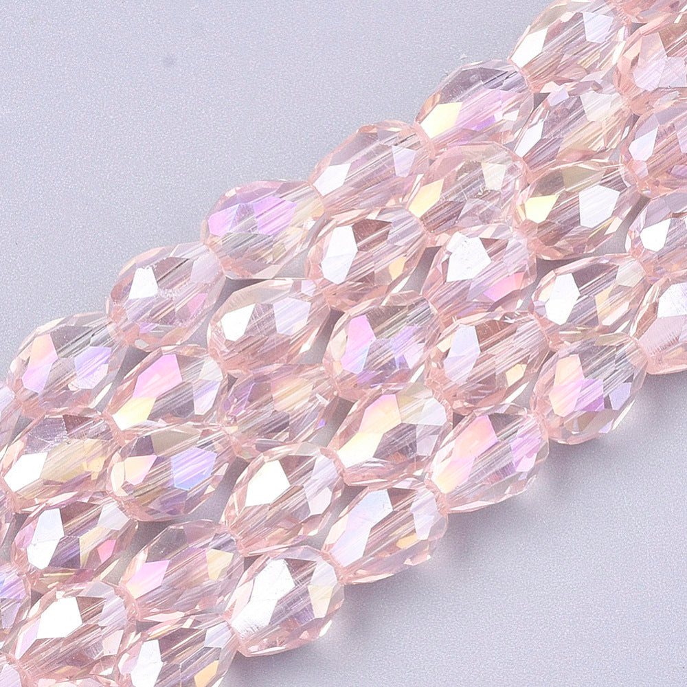 Teardrop Crystals, Light Pink, 8mm